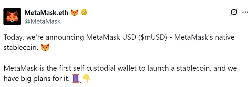 توییت استیبل کوین متامسک
