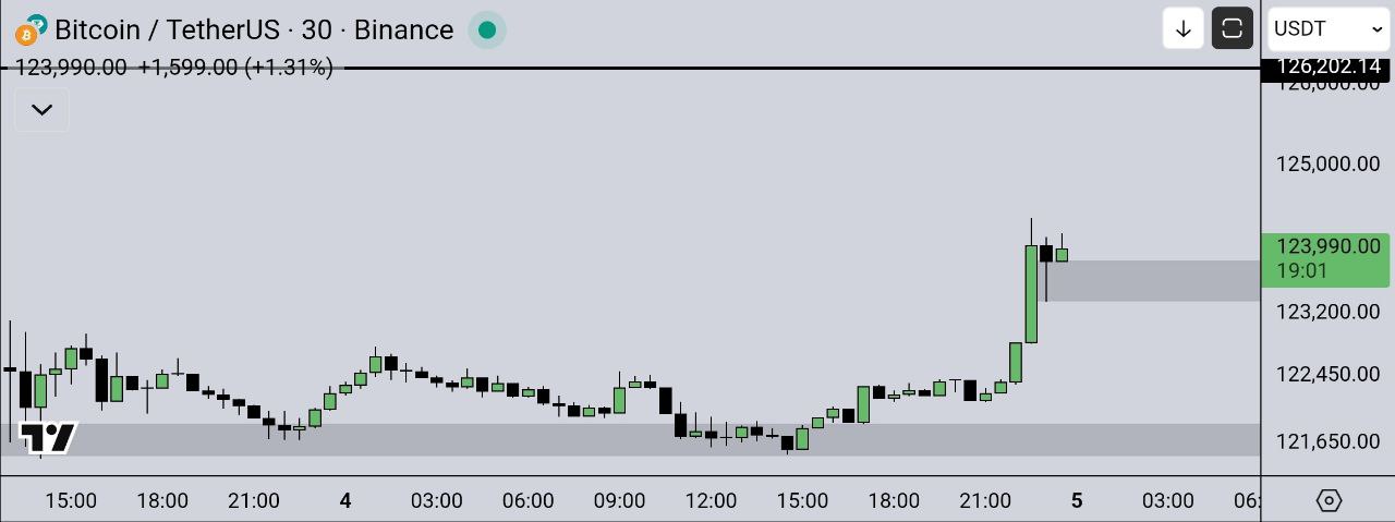 نمودار قیمت بیت کوین